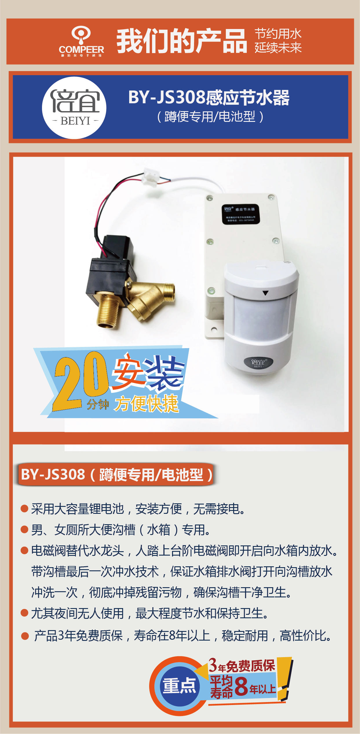 BY-JS308-大便池/槽水箱專用(電池型）(圖文)